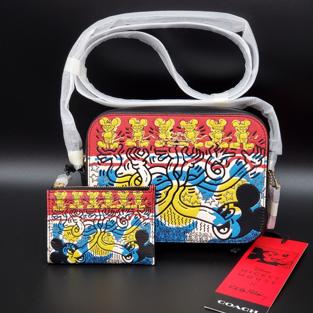 ❤️Coach Limited Edition Disney Mickey Mouse X Keith Haring Leather Bag & Mini ID